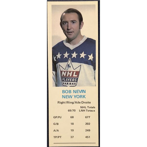 1970-71 DAD'S COOKIES - BOB NEVIN