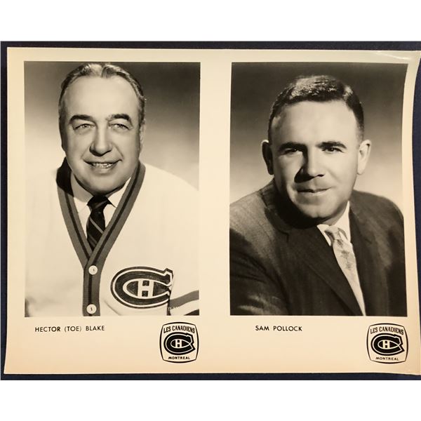 MONTREAL CANADIENS PRESS GLOSSY - TOE BLAKE & SAM POLLOCK (HOF)