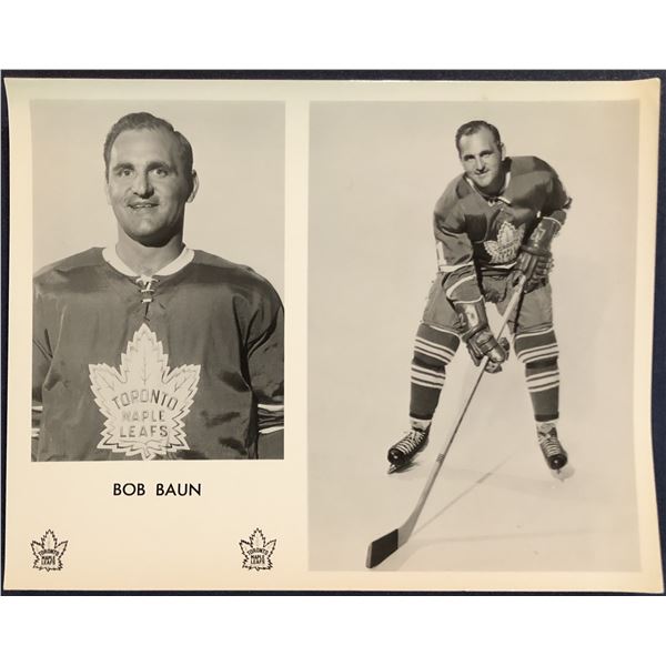 TORONTO MAPLE LEAFS PRESS GLOSSY - BOB BAUN (HOF)