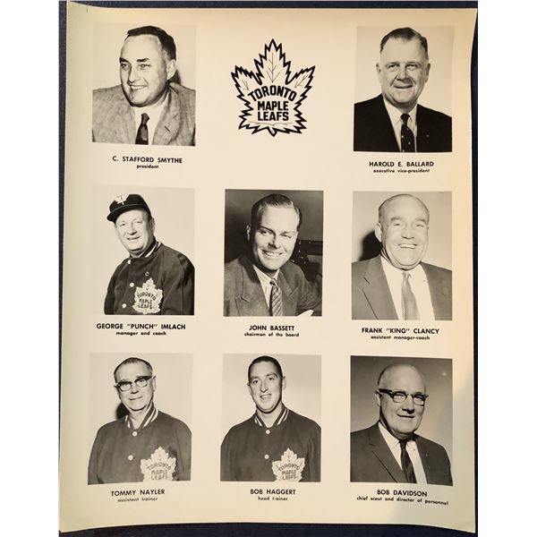 TORONTO MAPLE LEAFS PRESS GLOSSY - HAROLD BALLARD
