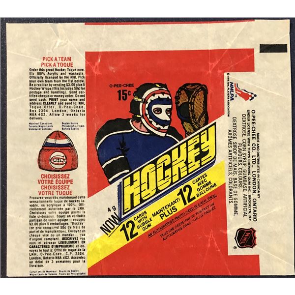 1977-78 O-PEE-CHEE HOCKEY WRAPPER