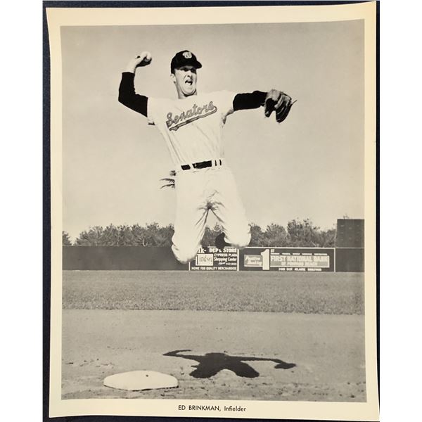 WASHINGTON SENATORS PRESS GLOSSY - ED BRINKMAN