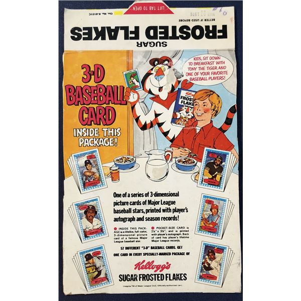1975 KELLOGG'S 3-D BASEBALL - FROSTED FLAKES BOX BACK