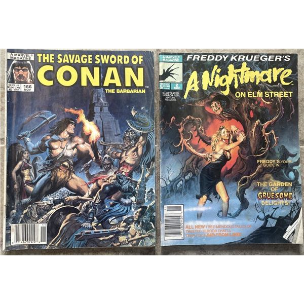 Marvel Magazine Freddy Kruegers A Nightmare on Elm Street and The Savage Sword of Conan