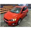 Image 4 : PARKSVILLE - 2012 CHEVROLET SONIC ORANGE 199270 KMS - B101247