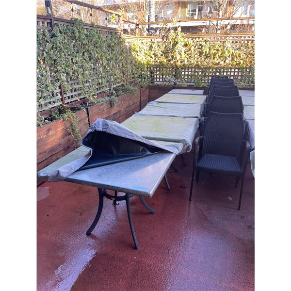 Outdoor Patio Tables & Chairs - (x5) Tables / (x24) Chairs