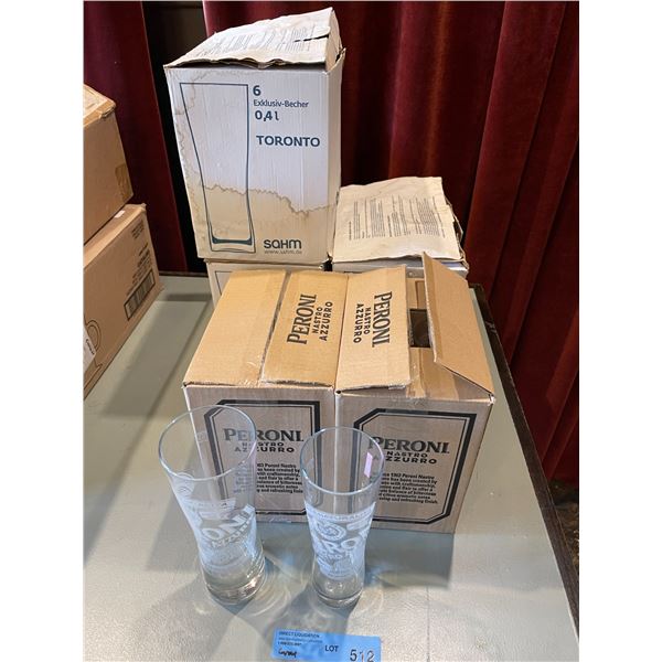Peroni beer glasses - 0.41 & 0.31 sizes - Approx. 30