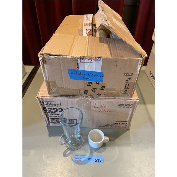 Latte & Espresso glasses / cups - Approx. 24 latte & 50+ Espresso