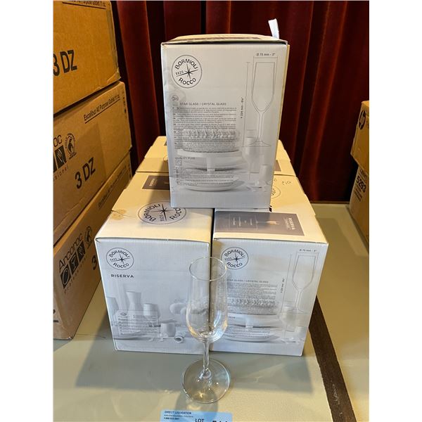 Bormiolo Rocco crystal glass champagne flutes - Approx. 30