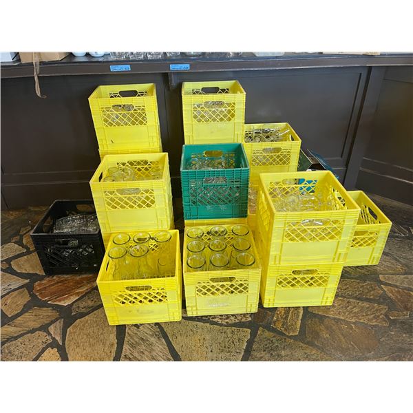 Contents under bar - Assorted glass stemware & wine crafts