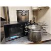 Image 1 : Group - Microwave + stainless pots - Tested & working
