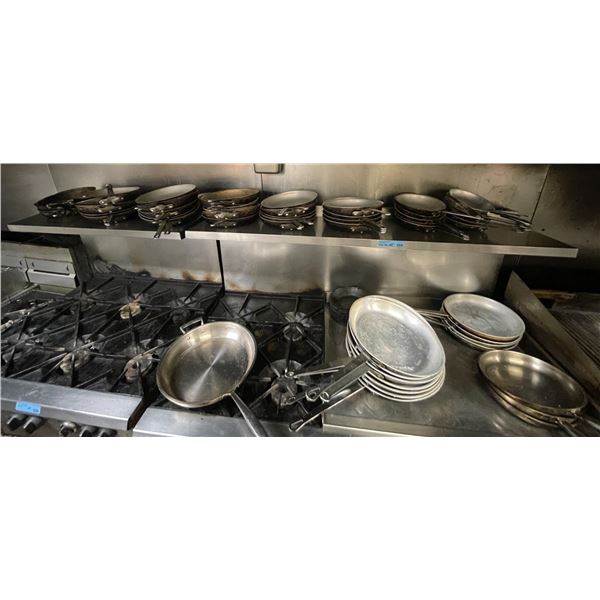 Group - commercial stainless steel pans - Assorted sizes - Approx. 55