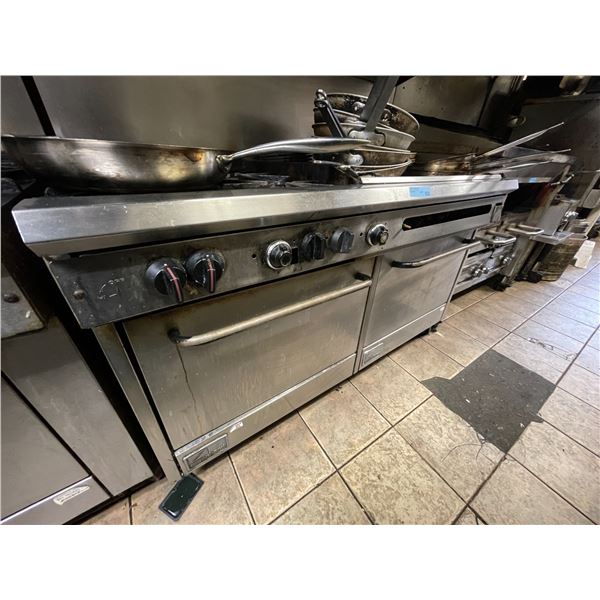 Southbend commercial stainless steel gas flat top / stove / oven combo - 61x31x32" - Tested & workin
