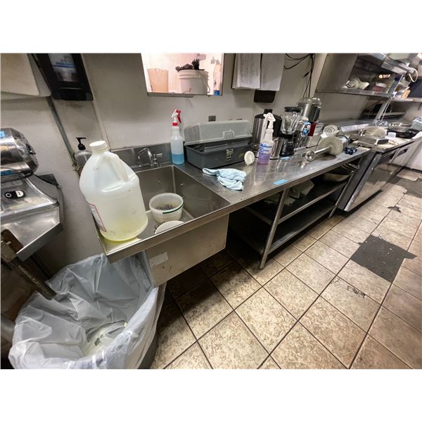 Stainless steel commercial table & sink combination - 96x29x35"