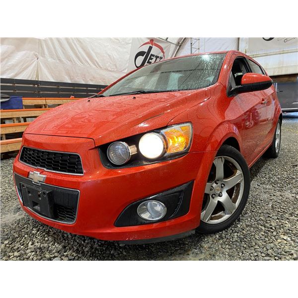 PARKSVILLE - 2012 CHEVROLET SONIC ORANGE 199270 KMS - B101247