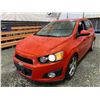 Image 3 : PARKSVILLE - 2012 CHEVROLET SONIC ORANGE 199270 KMS - B101247