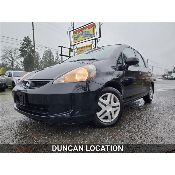 DUNCAN - 2007 HONDA FIT, BLACK, 212243 KMS, FRONT WHEEL DRIVE. - D814658