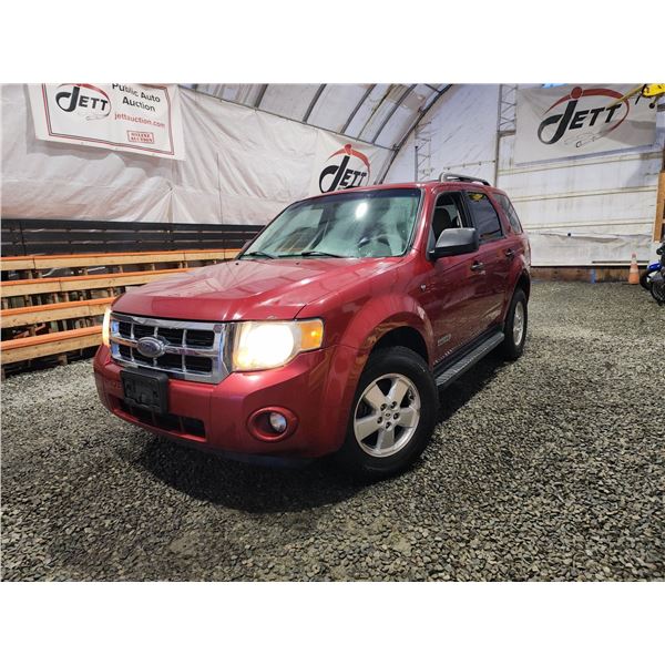 PARKSVILLE - 2008 FORD ESCAPE, RED, 300656 KMS, FRONT WHEEL DRIVE. - DB11634