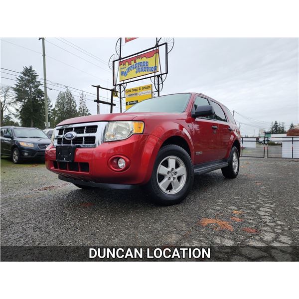 DUNCAN - 2008 FORD ESCAPE, RED, 294975 KMS, 4X4. - DA41178