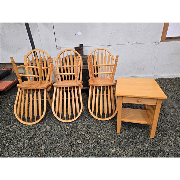 300 -- 6 CHAIRS AND SIDE TABLE