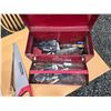 Image 2 : 306 -- BOX OF 1 1/2" NAILS, VARIETY OF TOOLS AND HAND SAW