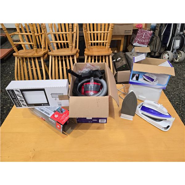 317 -- DIRT DEVIL VACCUM AND HANDHELD, 2 IRONS AND NEW MAILBOX