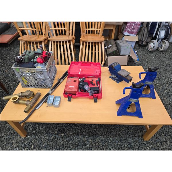 319 --HILTI DRILL, FLOOR JACKS AND VICE