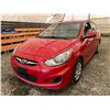 Image 3 : PARKSVILLE - 2012 HYUNDAI ACCENT RED 188262 KMS - D237385