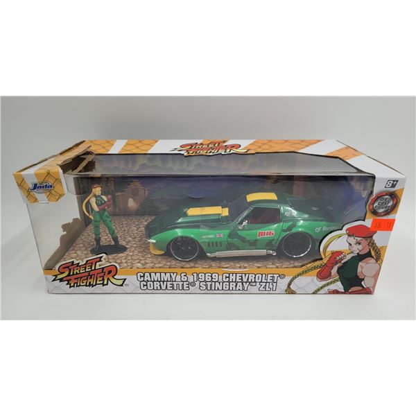 Sealed Jada Toys Street Fighter Diecast 1969 Chevrolet Corvette Stingray ZL1 w/ Cammy Figure