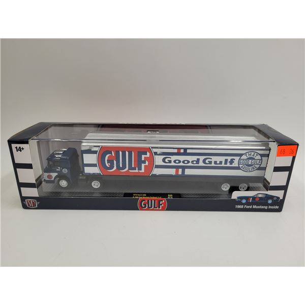 Sealed M2 Machines Gulf 1970 Ford C-600 & 1968 Ford Mustang Fastback 2+2