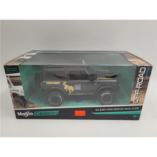 Sealed Maisto Design Off-Road Series Diecast 1:24 2021 Ford Bronco Badlands