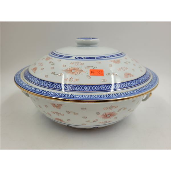 Porcelain Chinese Rice Art Soup Tureen