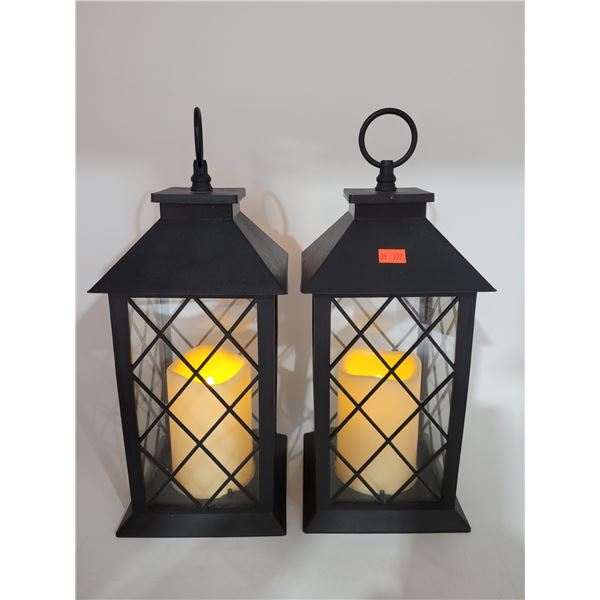 2 Artificial Candle Light-Up Lanterns