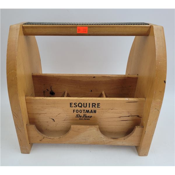 VTG Esquire Footman Deluxe Wooden Shoe Shine Box
