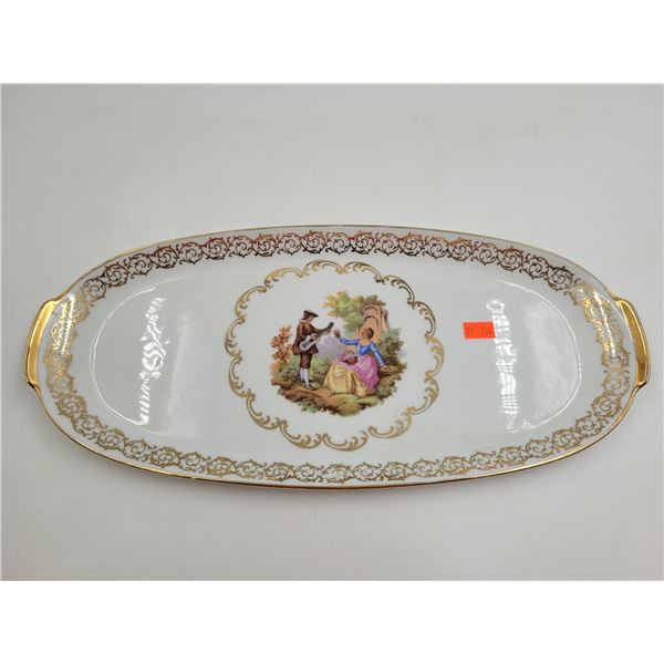 Vintage Gloria Fine Porcelain Made In Germany Victorian Scene Dish