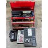 Image 1 : Stanley Tool Boxes With Tools: Rivet Gun, Sockets, Wrench, Tape Measure, & More