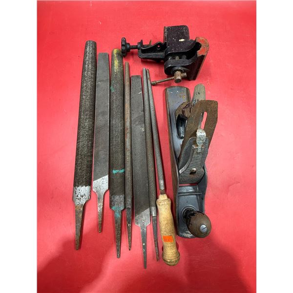 Assorted Filers, Planer, Bench Vice