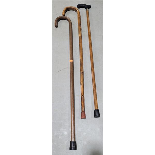 (3) Wooden Canes