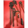 Image 2 : (4) Pipe Wrenches & (1) Bolt Cutter