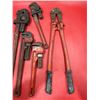 Image 4 : (4) Pipe Wrenches & (1) Bolt Cutter