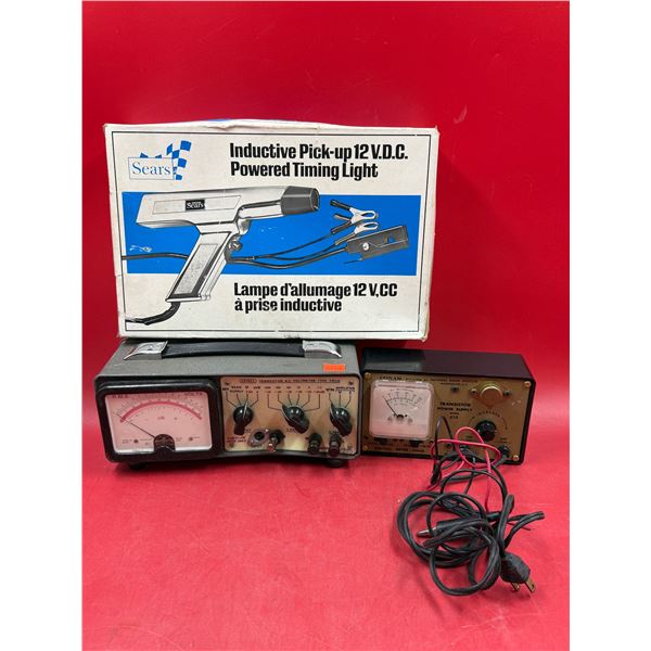 (3) Electric Tools : Timing Light Gun, Voltmeter, & Transistor Power Supply
