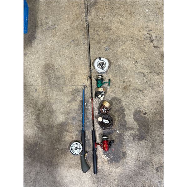 Vintage Fishing Products: (2) Rods & (5) Reels