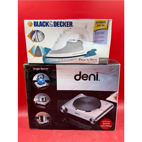 Deni Single Burner Stove & Black & Decker Iron