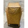 Image 1 : Tall Standing Wicker Basket With Flip Top Locking Lid