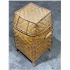 Image 3 : Tall Standing Wicker Basket With Flip Top Locking Lid