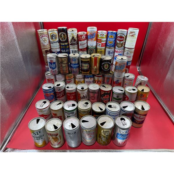 Assorted Vintage Beer Cans: Billy, Schlitz, Harp, Olympia, Modelo, Lone Star, Export, & More