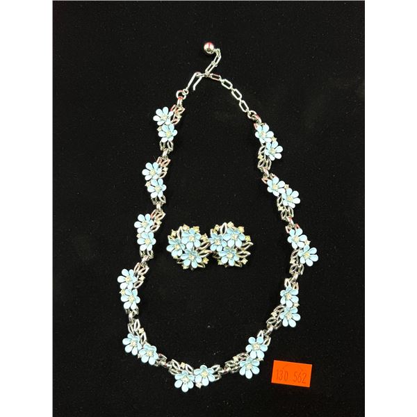 Vintage Trifari Floral Necklace & Earrings