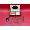 Image 1 : Assorted Silver Jewelry & Jewelry Box : Rings, Bracelets, Necklaces