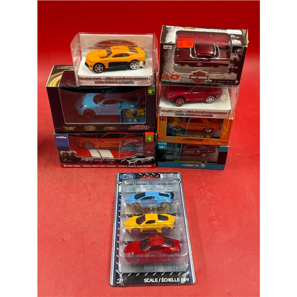 (10) Sealed Die Cast Cars: Harley-Davidson, Mr. Gasket, Montoy, M2, & More