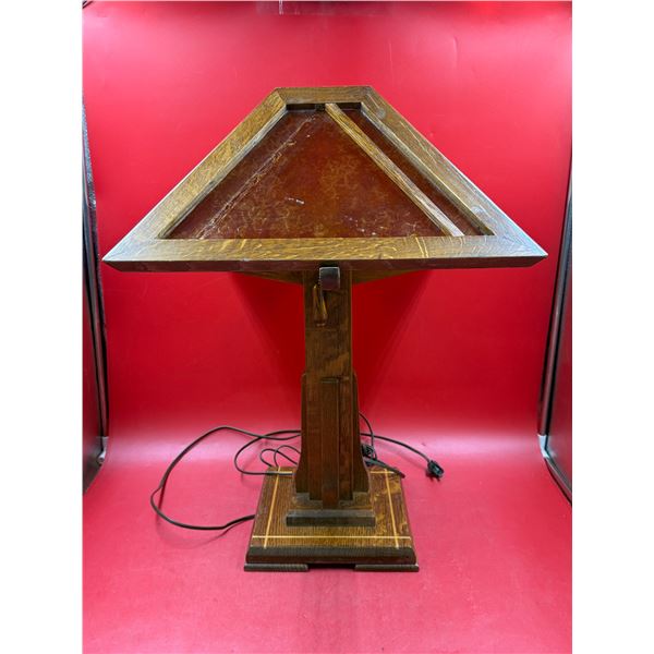 Art Deco Amber Glass Table Lamp
